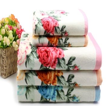 Wholesale Powder Hue Floral Bath Towel Set Manufacturers USA
