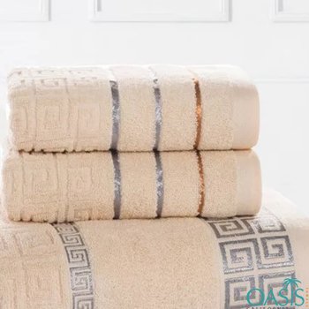 Oasis Towels : Wholesale White Blue Stripe Satin Border Organic