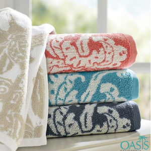 Wholesale Leafy Weave Color Rich Organic Towels Manufacturer