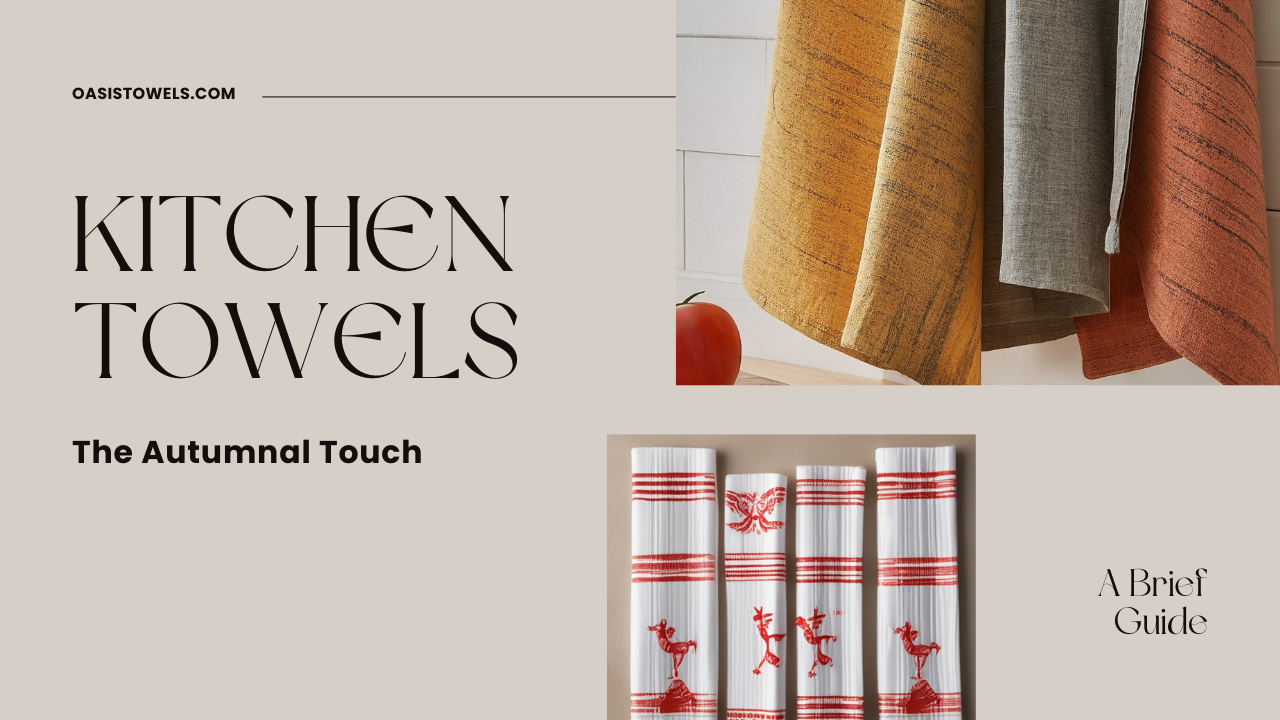 autumnal touch to kitchen towels